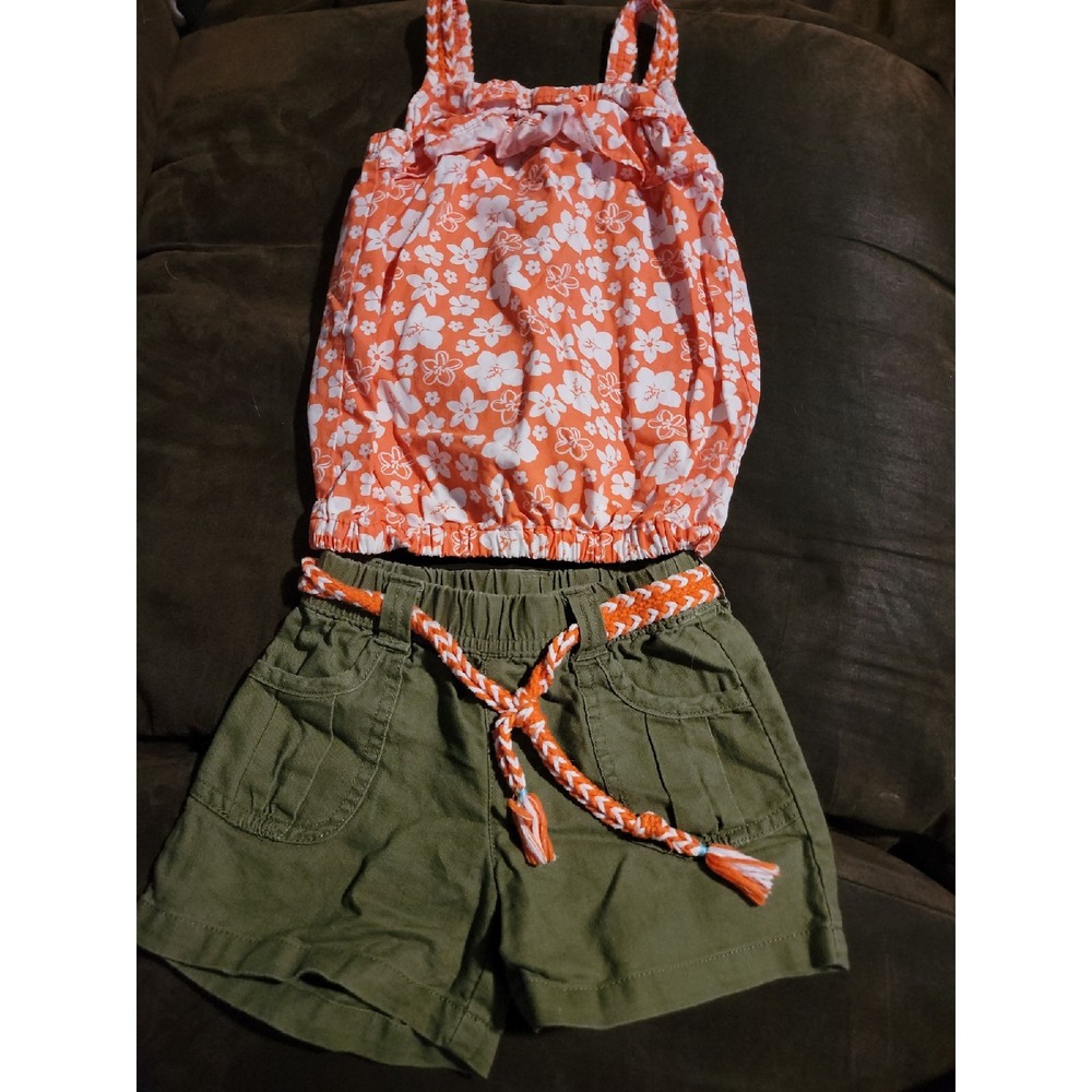 Gymboree surf adventure floral tank‎ green shorts size 4